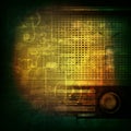 Abstract grunge background with retro radio Royalty Free Stock Photo