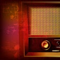 Abstract grunge background with retro radio Royalty Free Stock Photo