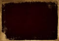 Abstract grunge burgundy background with golden patina