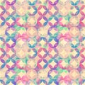 Abstract grunge colorful watercolor seamless pattern with overlapping circles on old paper background