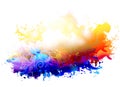 Abstract grunge colourful cloud festive painting texture background frame