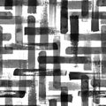 Abstract grunge cross geometric shapes contemporary art black and white seamless pattern background Royalty Free Stock Photo