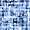 Abstract grunge cross geometric shapes contemporary art blue color seamless pattern background Royalty Free Stock Photo