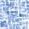 Abstract grunge cross geometric shapes contemporary art blue color seamless pattern background