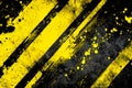 Abstract grunge design with dynamic yellow and black splatters and streaks Royalty Free Stock Photo