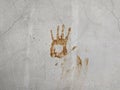 Abstract grunge handprint on the wall Royalty Free Stock Photo