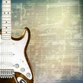 Abstract grunge music background with electric guitar Royalty Free Stock Photo