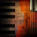 Abstract grunge music background with violin