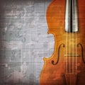 Abstract grunge music background with violin