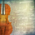 Abstract grunge music background with violin Royalty Free Stock Photo