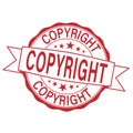 Abstract grunge office rubber stamp with the word copyright written inside - check for more Royalty Free Stock Photo