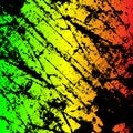 grunge painted scratched texture background . EPS10 illustration reggae colors green, yellow, red Royalty Free Stock Photo