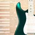 Abstract grunge piano background with electric guitar Royalty Free Stock Photo