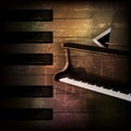 Abstract grunge piano background with grand piano Royalty Free Stock Photo