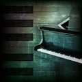 Abstract grunge piano background with grand piano Royalty Free Stock Photo