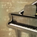 Abstract grunge piano background with grand piano Royalty Free Stock Photo