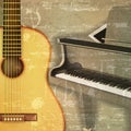 Abstract grunge piano background with grand piano Royalty Free Stock Photo