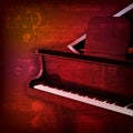 Abstract grunge piano background with grand piano Royalty Free Stock Photo