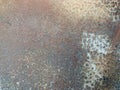 Abstract of a grunge rusted metal background with rust and oxidized texture. Rusty burnt metal of armored vehicles. metal texture