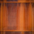 Abstract grunge rusty brown orange metal corten steel board frame rust wall texture background square Royalty Free Stock Photo