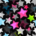 Abstract grunge stars seamless