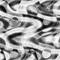 Abstract grunge striped wavy background with discs in black and white colors