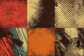 Abstract Grunge Texture Backgrounds Six Square Panels with Various Styles Royalty Free Stock Photo