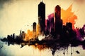 abstract grunge urban cityscape image painting Royalty Free Stock Photo