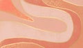 Abstract grunge watercolor background of coral color. Peach illustration with wavy lines