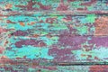 Abstract grunge wood planks texture background with peeled blue paint Royalty Free Stock Photo