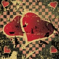 Abstract grungy background heart illustration Royalty Free Stock Photo