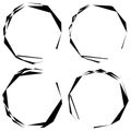 Abstract grungy circle element set. 4 version