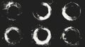 Abstract grungy circles on a black background, suitable for design projects Royalty Free Stock Photo