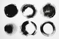 Abstract grungy circles on a clean white background, perfect for design projects Royalty Free Stock Photo