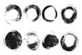 Abstract grungy circles on a clean white background. Suitable for graphic design projects Royalty Free Stock Photo