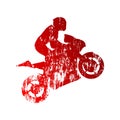 Abstract grungy motorcycle rider