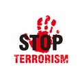 Abstract Grungy Stop Terrorism Poster Campaign Royalty Free Stock Photo