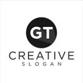 Abstract GT logo letter in shadow shape design concept Royalty Free Stock Photo