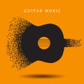 Abstract guitar background made with notes