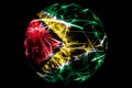 Abstract Guyana sparkling flag, Christmas holiday ball concept isolated on black background