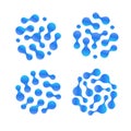 Abstract h2o liquid drop vector icon set. Purified distilled water logo. Air humidity illustration.