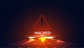 Abstract hack system hack warning symbol concept hacking warning in the world Security system, password, update the anti-theft