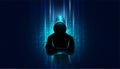 Abstract hacker concept steals information from computers on the network. in the internet world break through