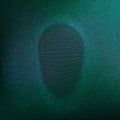 Abstract hacker face silhouette. Matrix background. Data security