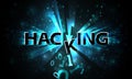 Abstract hacking system, hacker attack, broken falling binary code, matrix background with digits, big data, firewall, hacking Royalty Free Stock Photo