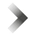 Abstract halftone arrow pointing diagonally. Vector Illustration. EPS 10.