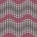 Vector seamless pattern with wavy lines from dots of different sizes Royalty Free Stock Photo