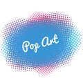 Abstract halftone design element. Blue pop art dot background. Pop-art style spotted illustration. Polka dot vector template.