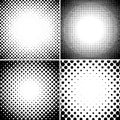 Abstract halftone dotted backgrounds set Royalty Free Stock Photo