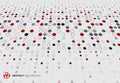 Abstract halftone pattern dots red, black and gray color perspective on white background. Royalty Free Stock Photo